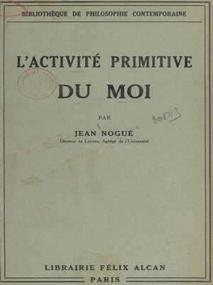 cover image of Essai sur l'activité primitive du moi